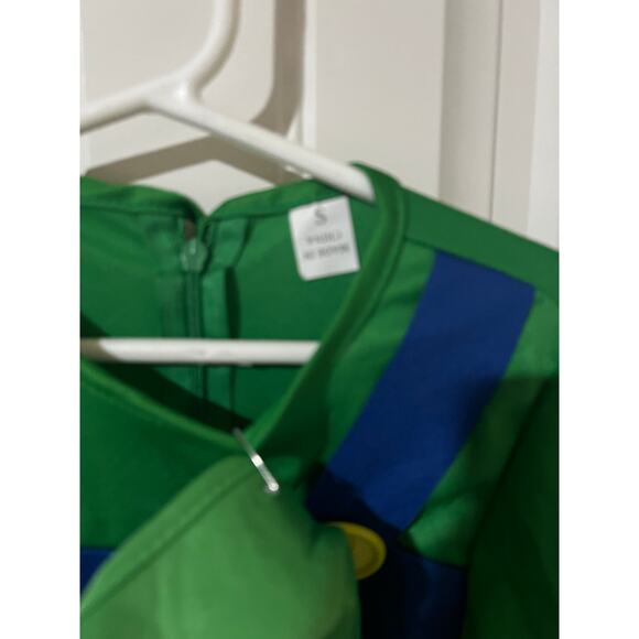 Halloween Unisex Kids Super Brothers Cosplay Jumpsuit Hat Luigi Plumber Costume - Picture 6 of 6